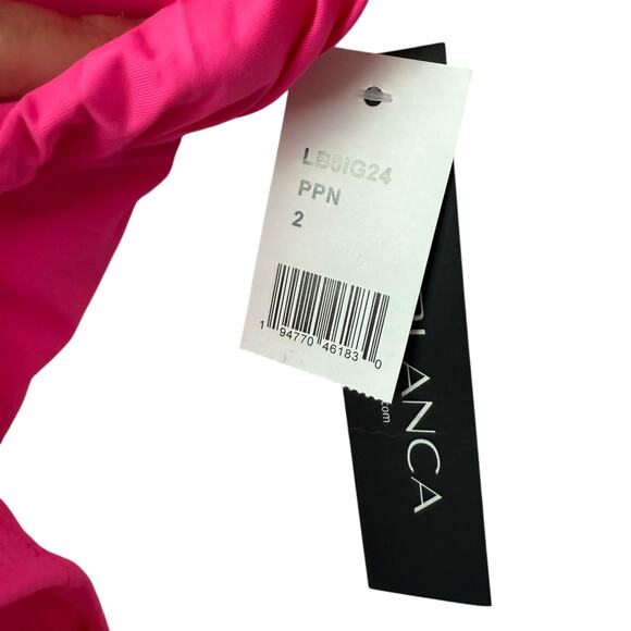 La Blanca Island Goddess Solid Pink Square Neck One Piece Swimsuit Size 2 - Picture 8 of 10